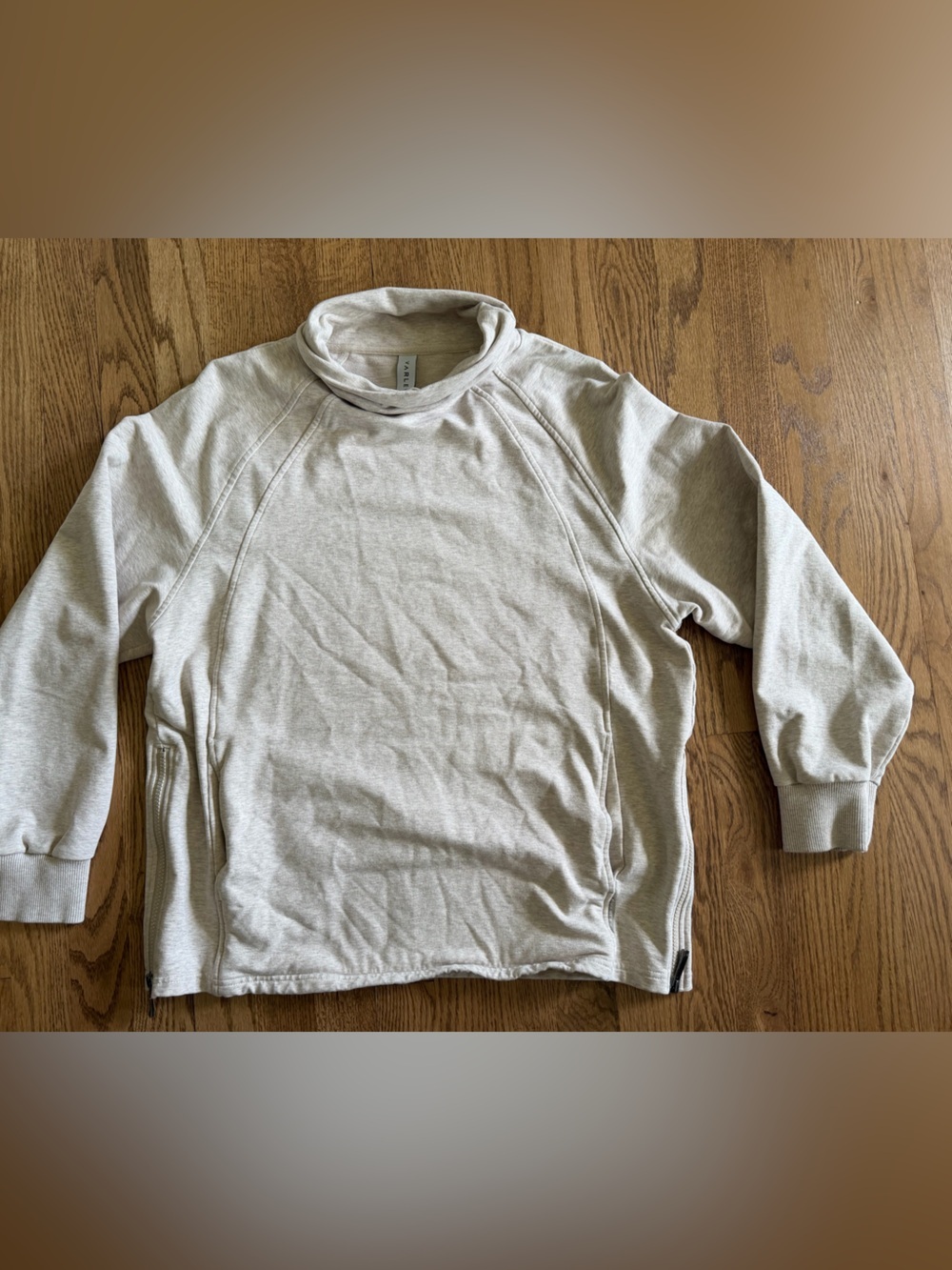 Varley Atlas Sweatshirt Womens Size L Funnel Neck Side Zip Pullover Pockets